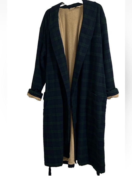 L.L. Bean Other - L.L. Bean Men’s Scotch Plaid Flannel Robe Sherpa Lined Size XL Tall